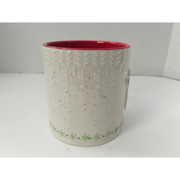 ANTHROPOLOGIE Snow Mitten Glove Monogram Initial Letter L Handled Coffee Cup Mug - Picture 3 of 5